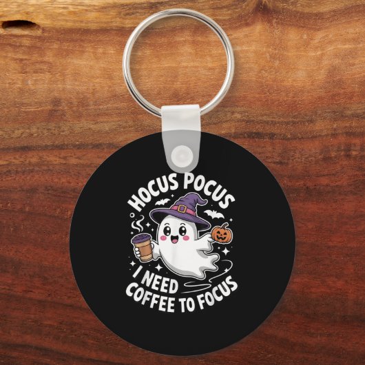 I Need Coffee To Focus Halloween Sleutelhanger (Voorkant)