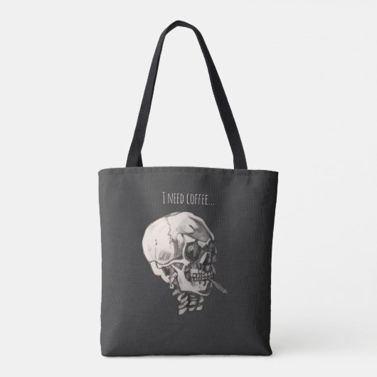 I need coffee... tote bag (Achterkant)