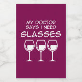 I need glasses wijn etiket (Enkel label)