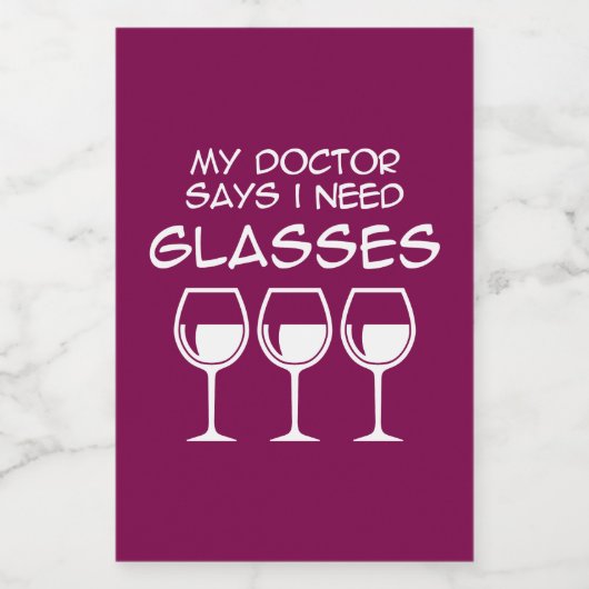 I need glasses wijn etiket (Enkel label)