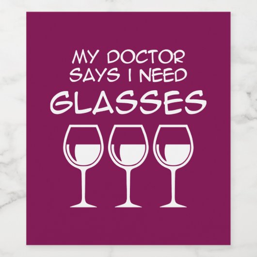 I need glasses wijn etiket (Enkel label)