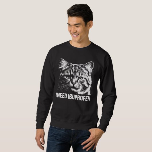 I Need Ibuprofen Funny Cat Meme Shirt (Voorkant volledig)