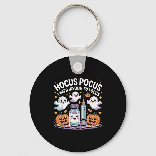 I Need Insulin To Focus Funny Halloween Diabetic Sleutelhanger (Voorkant)