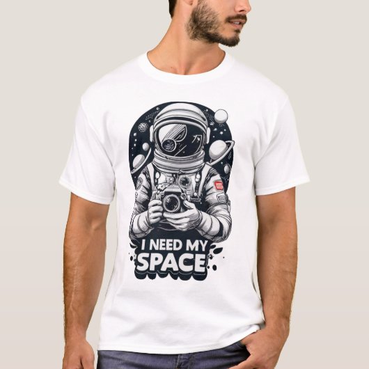  "I Need My Space" Grafisch  T-shirt (Voorkant)