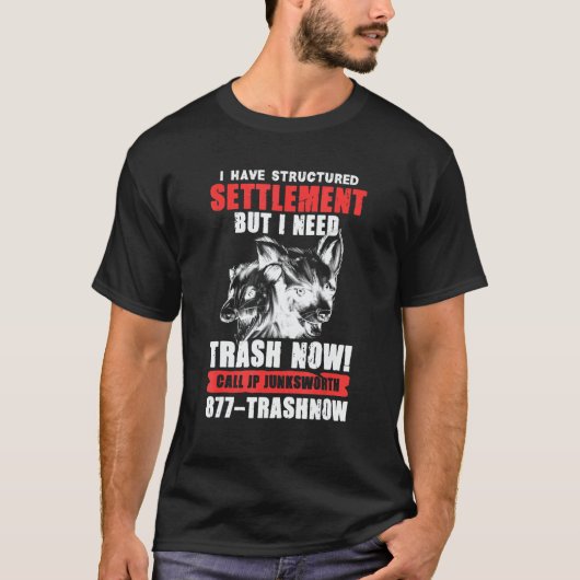 I Need Trash Now Opossum Animal Scream Possum Humo T-shirt (Voorkant)