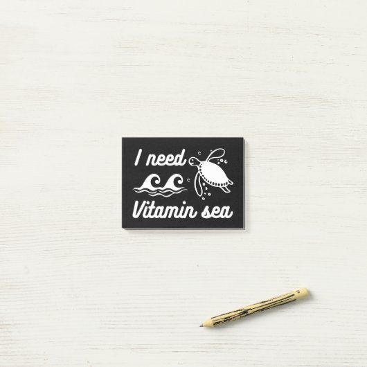 I Need Vitamin Sea Turtle Post-it® Notes (Op bureau)