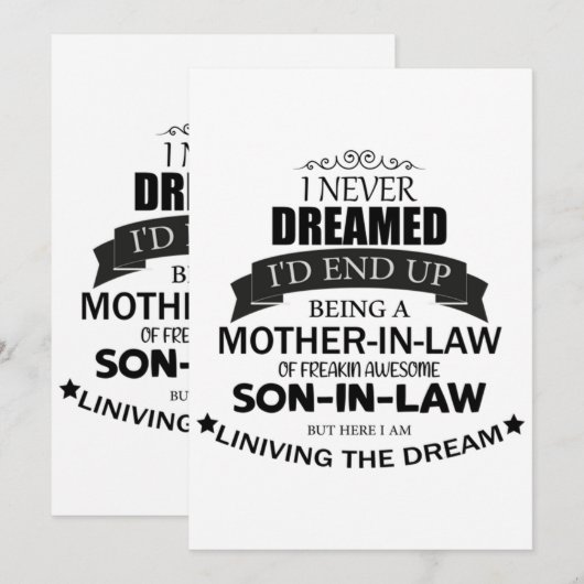 I never Dreamed I'd end up being A Mother-in-law Kaart (Voorkant / Achterkant)