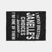I Never Question Janelle’s Choices Janelle D Name  Fleece Deken (Voorkant (Horizontaal))