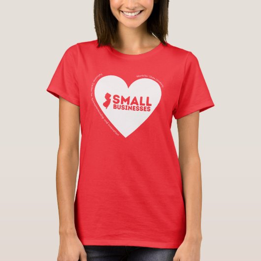 I ❤️ NJ Small Businesses T-Shirt (Voorkant)