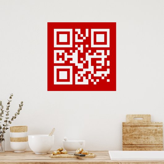 I ❤ NY — QR-code wit Poster (Keuken)