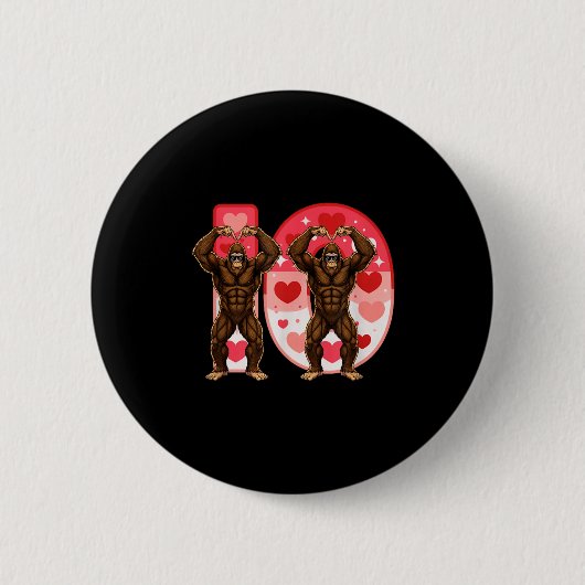 I-o Couples Matching Funny Bigfoot In Midwestern V Ronde Button 5,7 Cm (Voorkant)