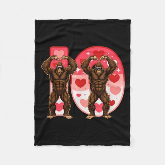 I-o Koppels Matching Grappige Bigfoot In Midwester Fleece Deken (Voorkant)