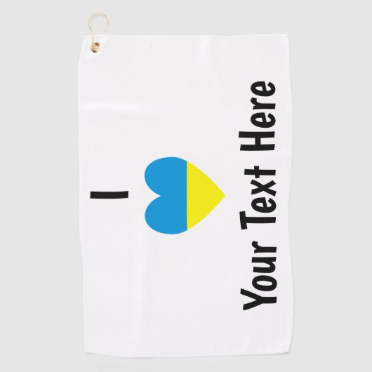 I (Oekraïens vlaggenschip) Jouw tekst Golfhanddoek (Voorkant)