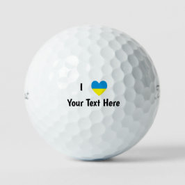I (Oekraïense vlag hart) Uw gepersonaliseerde teks Golfballen