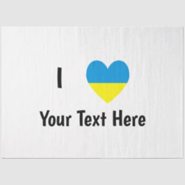 I (Oekraïense vlag hart) Uw gepersonaliseerde teks Tissuepapier