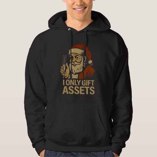 I Only Gift Assets™ Crypto Blockchain Santa Claus Hoodie (Voorkant)
