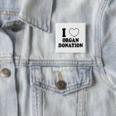 I {ONTBREKEND HART} ORGAANDONATIE VIERKANTE BUTTON 5,1 CM (In situ)