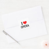 I ❤️ OPERA I LIVE OPERA I HEART OPERA VIERKANTE STICKER (Envelop)