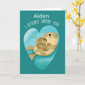 I Otterly aanbidt u Valentijn Kaart (Gele Bloem)