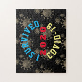  I overleefde COVID-19 2020-cirkel Legpuzzel (Verticaal)