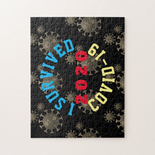  I overleefde COVID-19 2020-cirkel Legpuzzel (Verticaal)