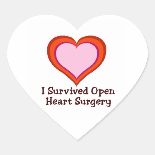 I Overlevende open hartchirurgie Hart Sticker (Voorkant)