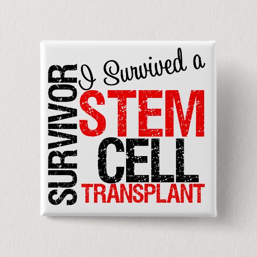 I Overlevende Stem Cell Transplant (rood) Vierkante Button 5,1 Cm (Voorkant)