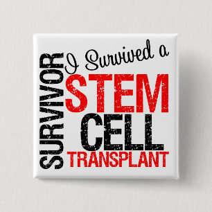 I Overlevende Stem Cell Transplant (rood) Vierkante Button 5,1 Cm