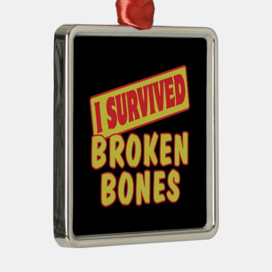 I OVERVIVED BROKEN BOTTEN METALEN ORNAMENT (Rechts)