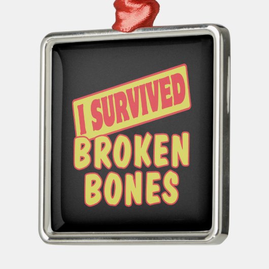 I OVERVIVED BROKEN BOTTEN METALEN ORNAMENT (Links)