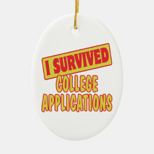 I OVERVIVED COLLEGE TOEPASSINGEN KERAMISCH ORNAMENT