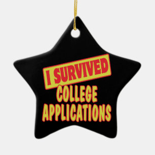 I OVERVIVED COLLEGE TOEPASSINGEN KERAMISCH ORNAMENT