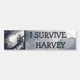 I OVERVIVED HARVEY HURRICANE BUMPERSTICKER