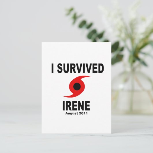 I OVERVIVED IRENE, augustus 2011 Briefkaart (Staand voorkant)