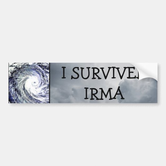 I OVERVIVED IRMA HURRICANE BUMPERSTICKER (Voorkant)