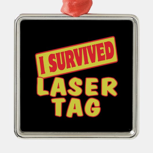 I OVERVIVED LASER LABEL METALEN ORNAMENT (Voorkant)