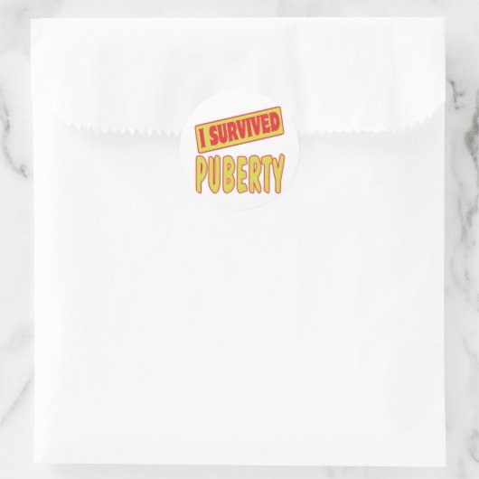 I OVERVIVED PUBERTY RONDE STICKER (Tas)