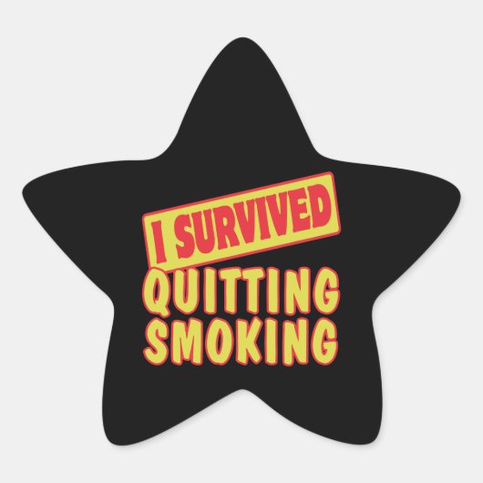 I OVERVIVED QUITITING ROKING STER STICKER (Voorkant)