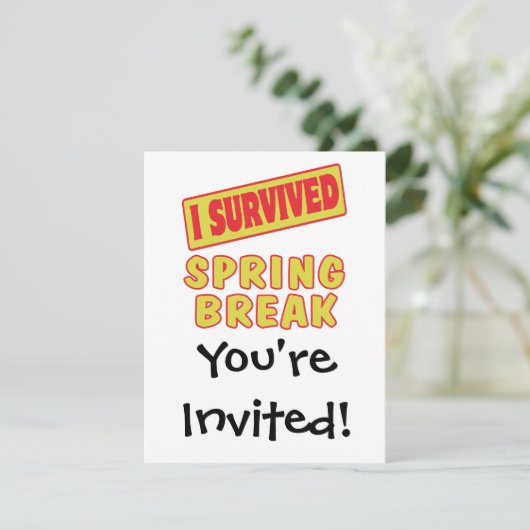 I OVERVIVED SPRING BREAK KAART (Staand voorkant)