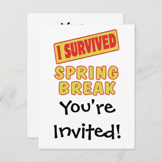 I OVERVIVED SPRING BREAK KAART (Voorkant / Achterkant)