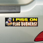 I P*ss op vlagbranders! Bumpersticker (Op auto)