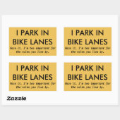 I Park in Bike Lanes Rechthoekige Sticker (Vel)