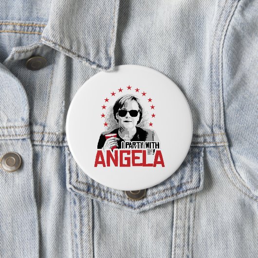 I Party with Angela - -  Ronde Button 4,0 Cm (In situ)