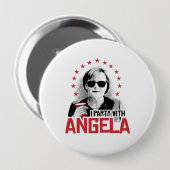 I Party with Angela - -  Ronde Button 4,0 Cm (Voorkant /achterkant)