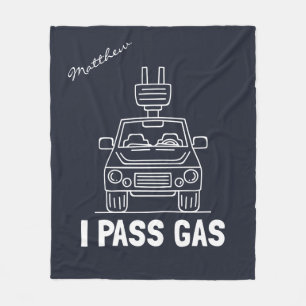 I Pass Gas Eco Electric Car Gag Fleece Deken