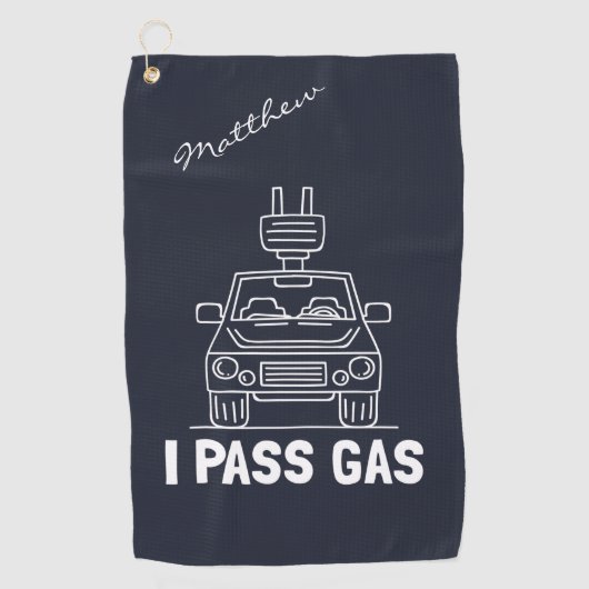 I Pass Gas Eco Electric Car Gag Golfhanddoek (Voorkant)