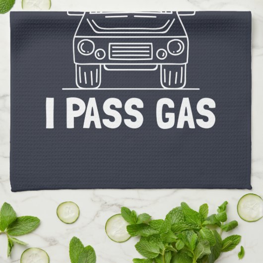 I Pass Gas Eco Electric Car Gag Theedoek (Gevouwen)