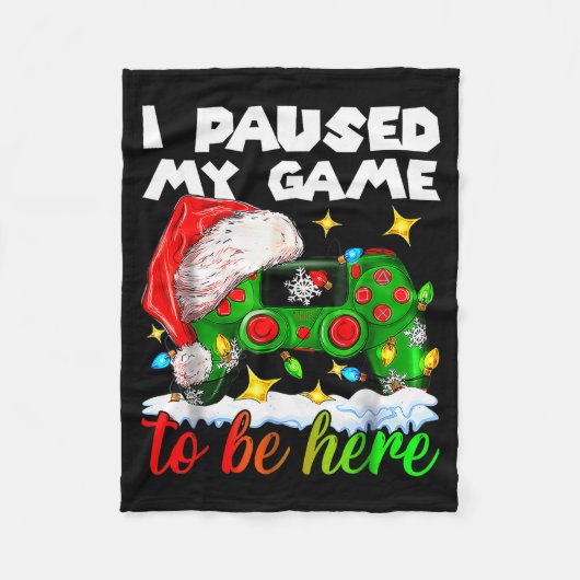 I Paused My Game Christmas Nutcracker Doll Funny B Fleece Deken (Voorkant)