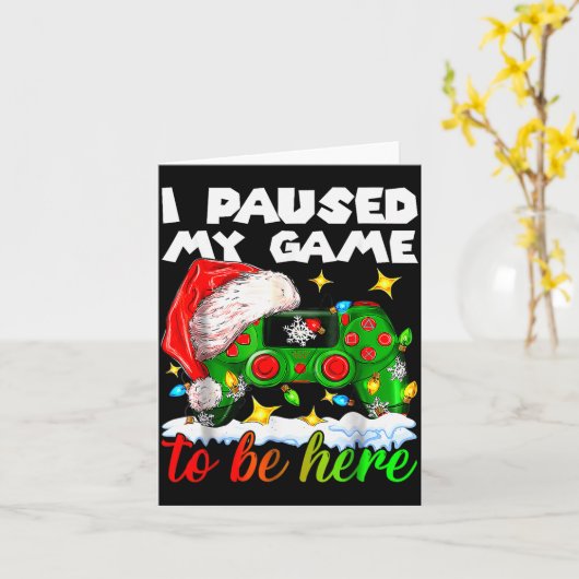 I Paused My Game Christmas Nutcracker Doll Funny B Kaart (Gele Bloem)