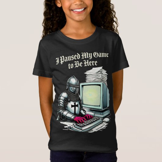 I Paused My Game To Be Here Funny Retro T-shirt (Voorkant)